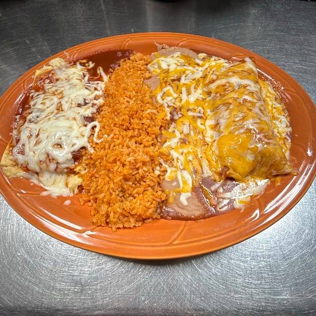 # 12 Enchilada and Chile Relleno (Cheese).