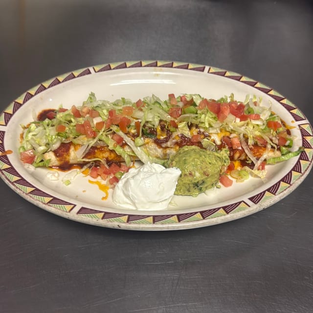 Juan Colorado's Deluxe Burrito.