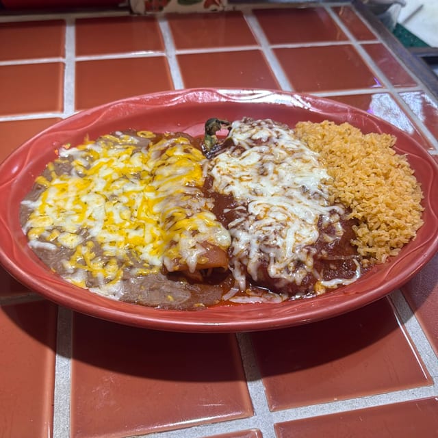 # 12 Enchilada and Chile Relleno (Cheese).