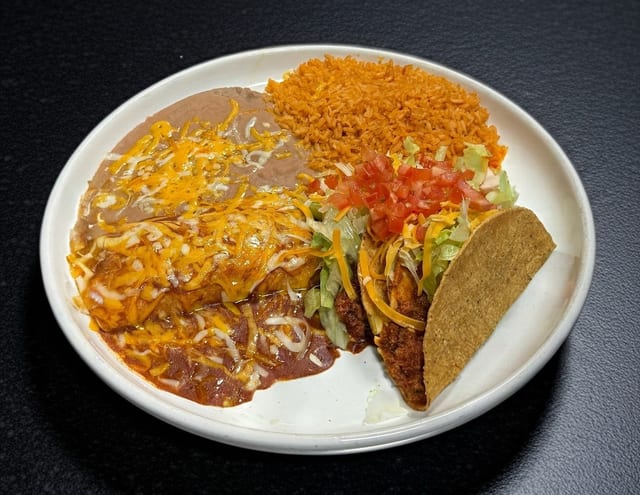 #24 2 Tacos and 1 Enchilada.