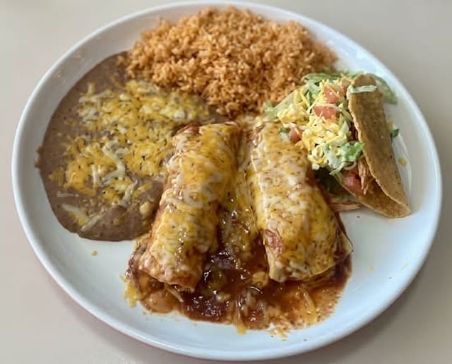 # 21 Enchilada, Tamal (Pork) and Taco..