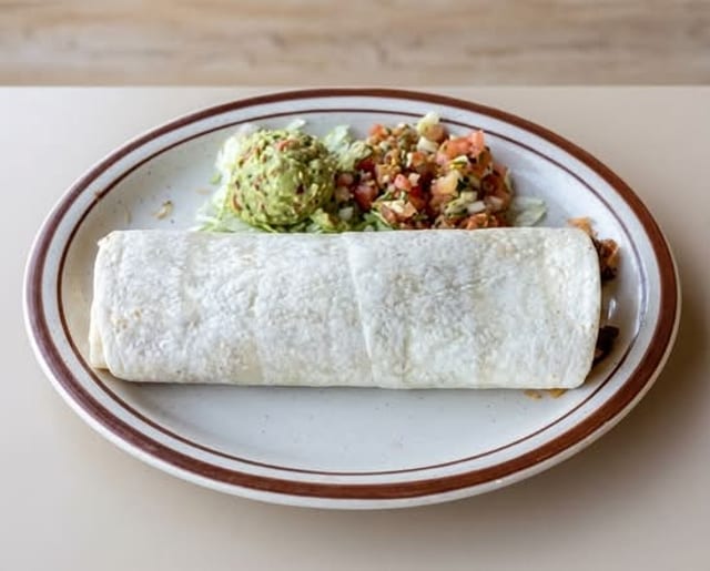 Burrito de Pollo Asado, Carne Asada or Pastor.