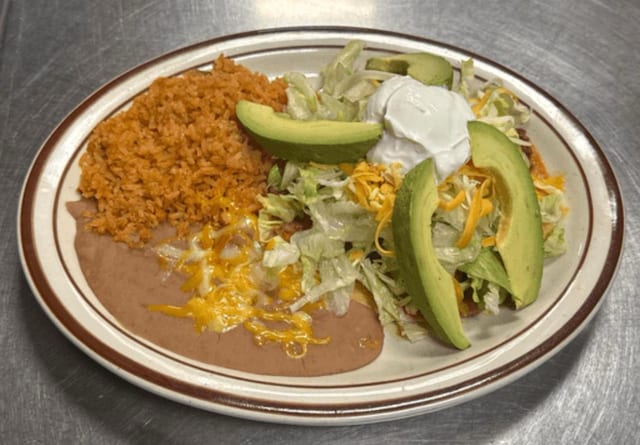 #48 Avocado Tostada with Avocado Slices and Sour Cream.