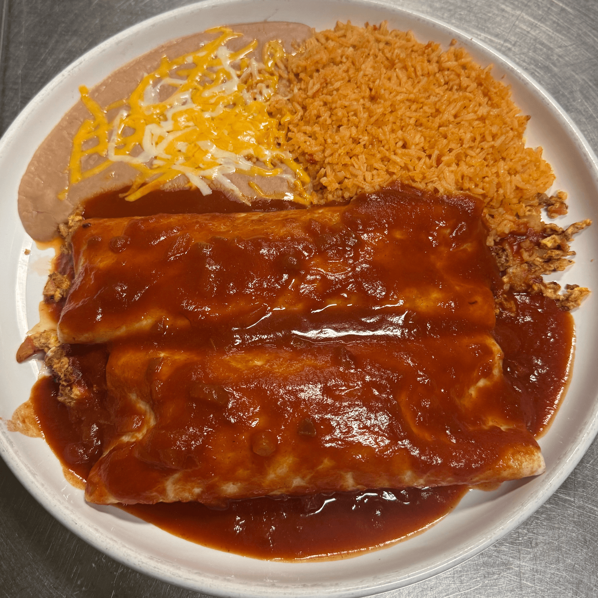 #19 2 Chorizo Burritos.