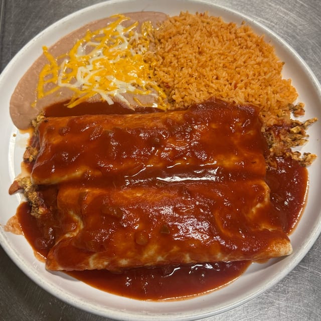 #19 2 Chorizo Burritos.